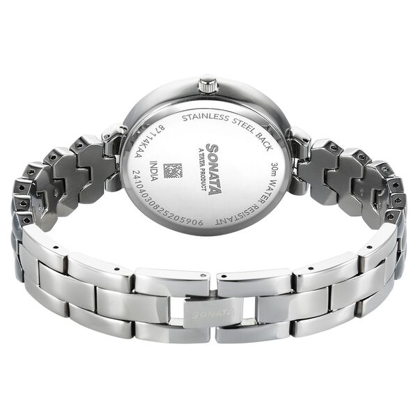 Sonata Festive Quartz Analog Grey Dial Metal & Enamel Strap Watch For Women - image number 4