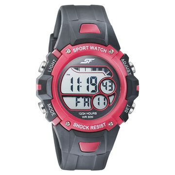 SF Digital Dial Black PU Strap Watch for Men