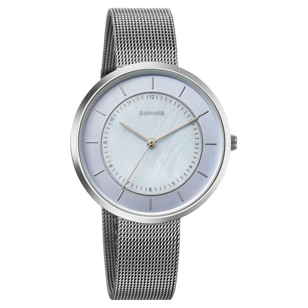 Buy Online Sonata Modern Edit Quartz Analog Blue Dial Stainless