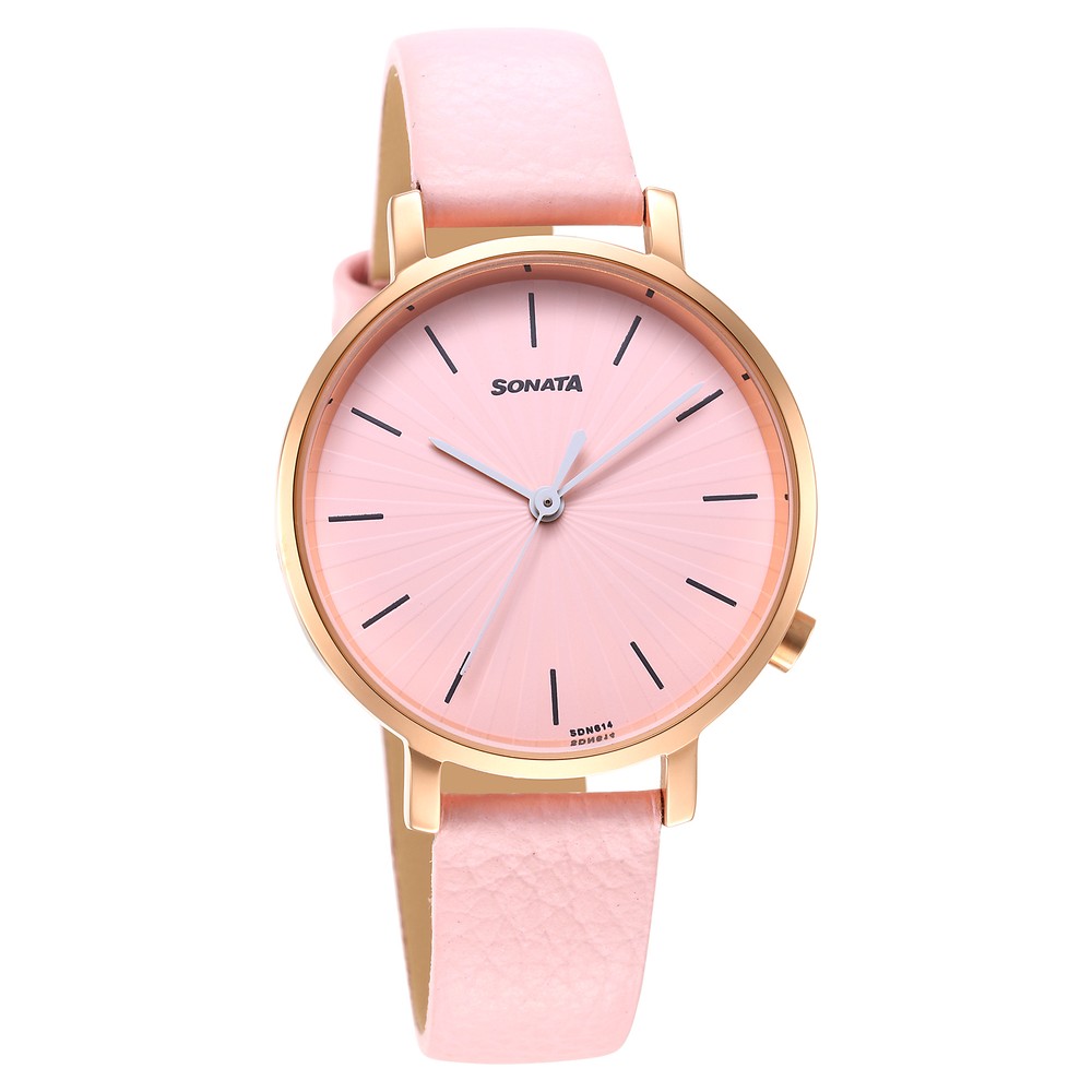 Sonata analog pink dial women's watch sale