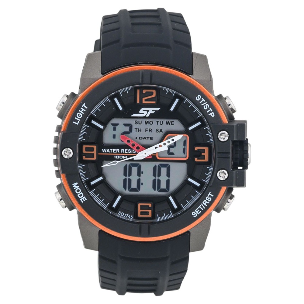 Buy Online SF Quartz Analog Digital Dial Silicone Strap Watch for Men  77099pp02 Sonata India