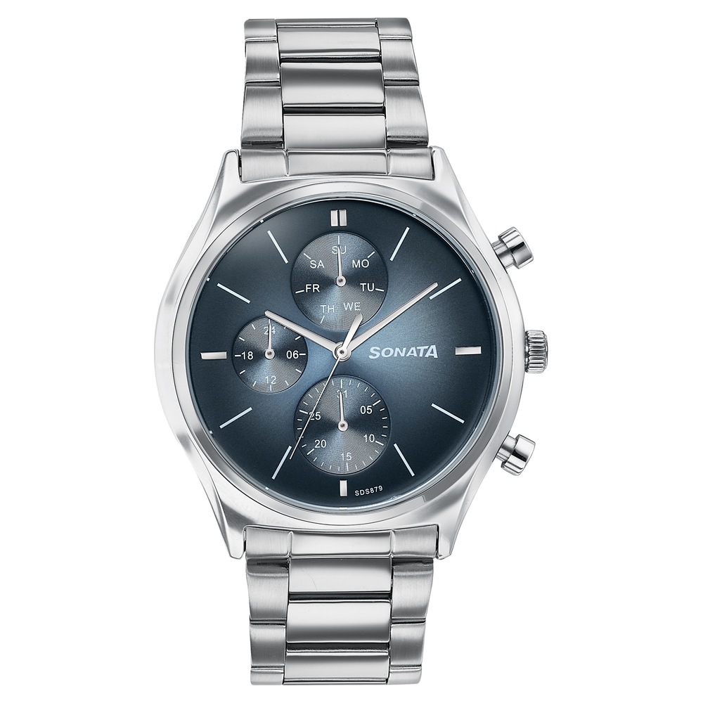 SUSメタ ルナ FU14191 Buy Online Sonata Festive Quartz Multifunction Blue Dial Silver