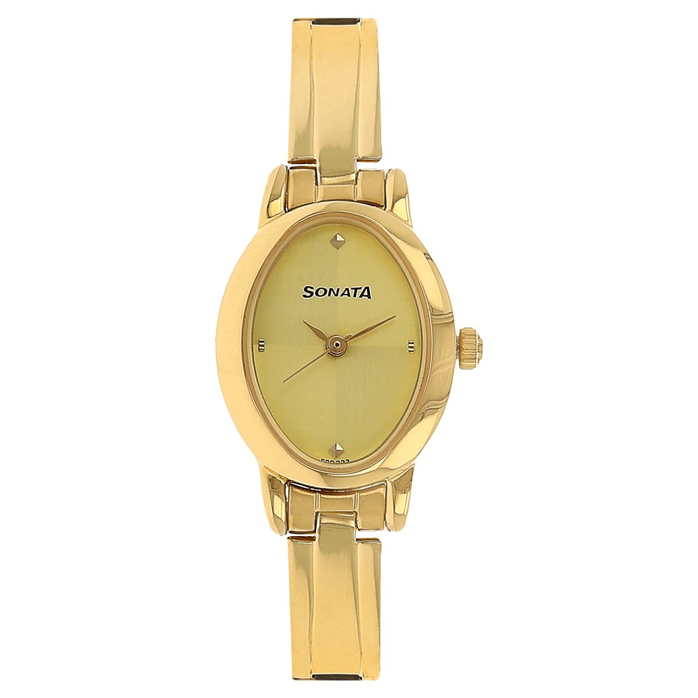 Buy Online Sonata Quartz Analog Champagne Dial Stainless Steel