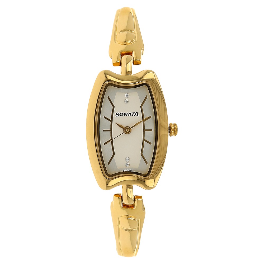 Buy Online Sonata Quartz Analog Silver Dial Metal Strap Watch for