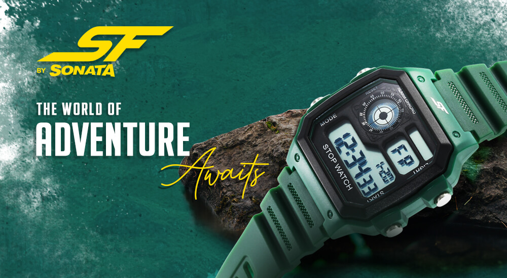 SF Hexa Digital Dial Unisex Watch With Polyurethane Strap