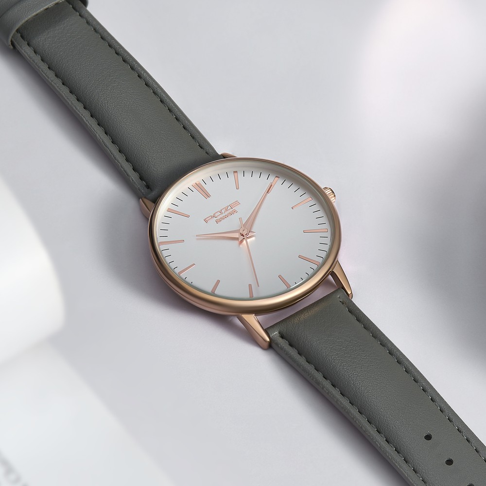 Buy Online Sonata Poze Quartz Analog White Round Dial Grey Leather